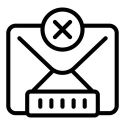 envelope with password and delete icon for email vector image