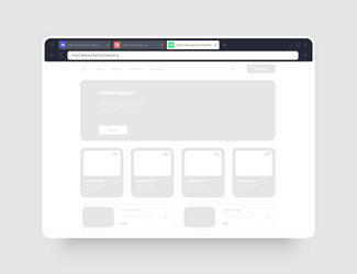 minimalistic concept web browser wireframes vector