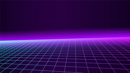 Synth wave retro grid background synthwave 80s Vector Image