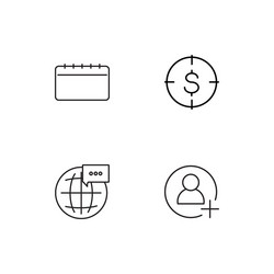 time linear icons set simple outline vector image