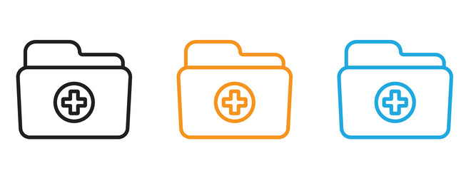 create folder icon thin line set vector image