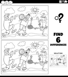 Differences educational game with playing kids vector