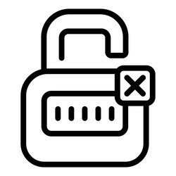 locked password showing error message with cross vector image