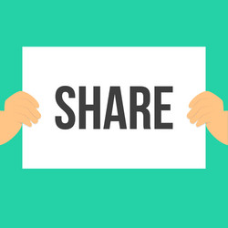 man showing paper share text vector image