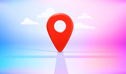 Map navigation red pointer on the road vector