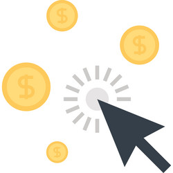 pay per click flat web icon concept vector image