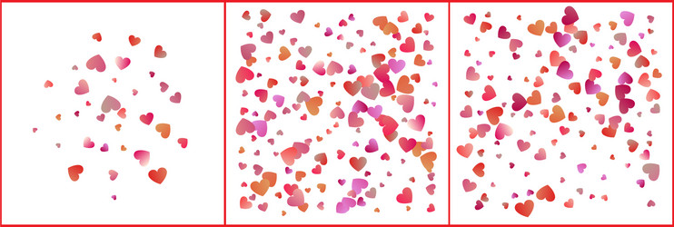 Red and pink hearts confetti celebrations simple vector