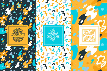 set design elements and seamless pattern vector image