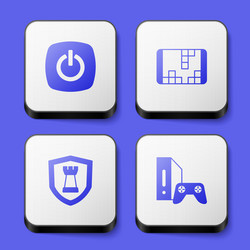 set power button portable video game console vector image