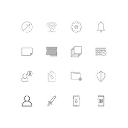 Web and text simple linear icons set outlined vector