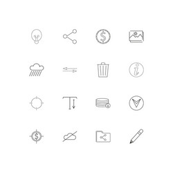 Web linear thin icons set outlined simple vector