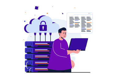 cloud computing modern flat concept for web banner vector image