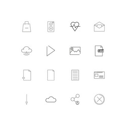 files and folders sign simple linear icons set vector image