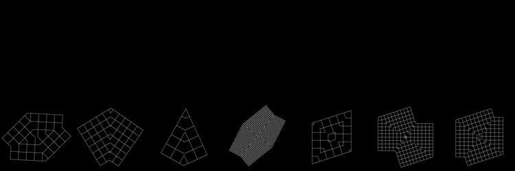 geometric grid mesh in abstract mirrored form vector image