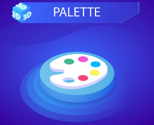 palette isometric design icon web 3d colorful vector image