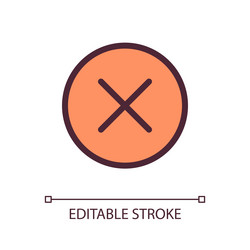 cross in circle pixel perfect rgb color ui icon vector image