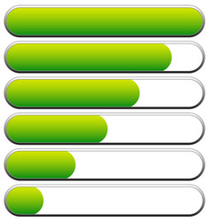 loading progress bars indicators levels from low vector image
