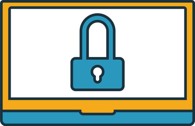 computer security icon simple element from web vector image