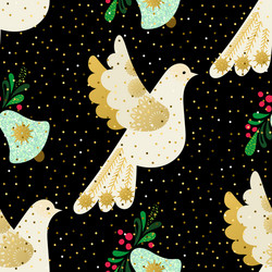 Dove of peace seamless christmas pattern vector