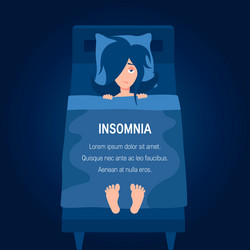 Insomnia concept in simple flat style vector