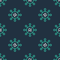 line neural network icon isolated seamless pattern vector image