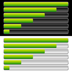 loading progress bars indicators levels from low vector image