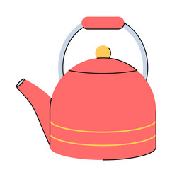 red kettle teapot vector