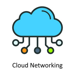 cloud networking fill outline icon design vector image