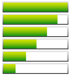 loading progress bars indicators levels from low vector image