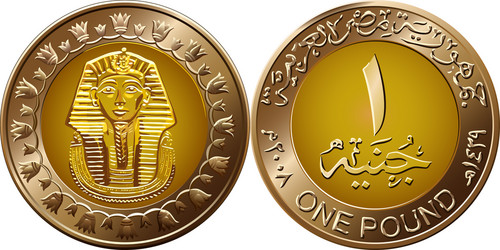 Egyptian coin featuring pharaoh Royalty Free Vector Image