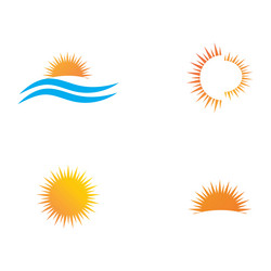 Sun and sea simple logo Royalty Free Vector Image