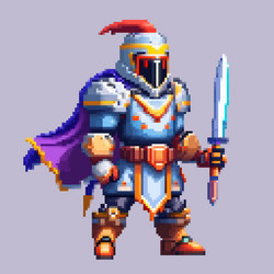 8-bit Robot Pixel Character vector image