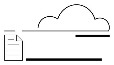 cloud storage system concept with document upload vector image