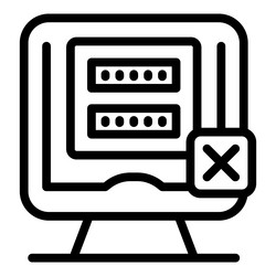 computer screen displaying wrong password showing vector image