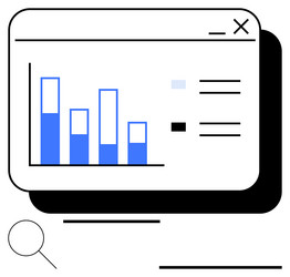 data dashboard with bar graph and analytical vector image