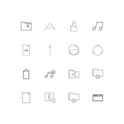 files and folders sign linear thin icons set vector image