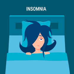 Insomnia concept in simple flat style vector