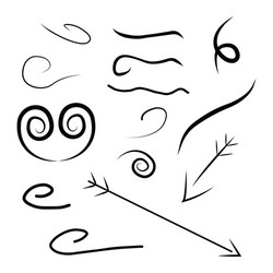 arrow spiral and lines a curve shape vector image