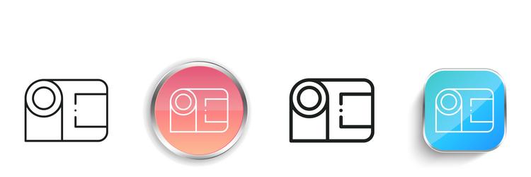 camera icon thin linear regular and button style vector image