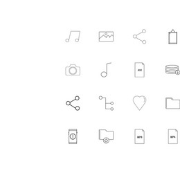 files and folders sign simple linear icons set vector image