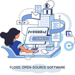 floss open source software free product anyone vector image