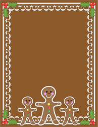 Gingerbread Man Border with Holly Vector Image