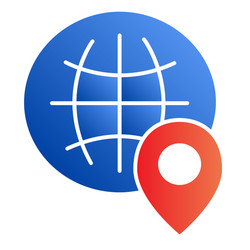 globe location flat icon world map vector image