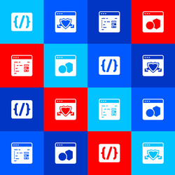 set programming language syntax browser vector image