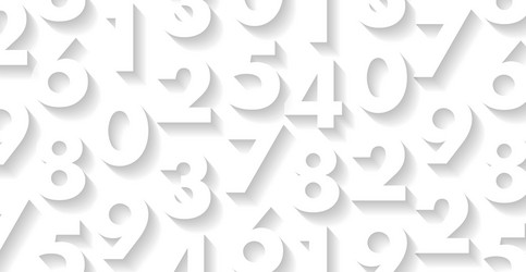white pattern with 3d numbers on it play vector image