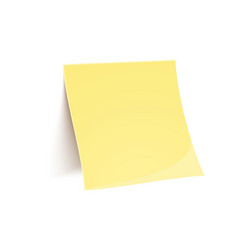 Yellow stick note isolated on white background vector