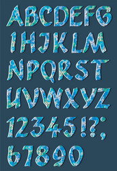 alphabet letters with numbers in retro style vector image