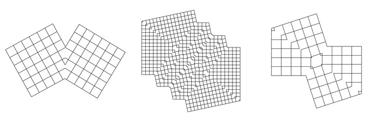 geometric grid mesh in abstract mirrored form vector image