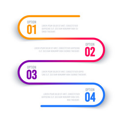 rounded infographic with four options or steps vector