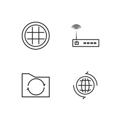 web simple outlined icons set vector image